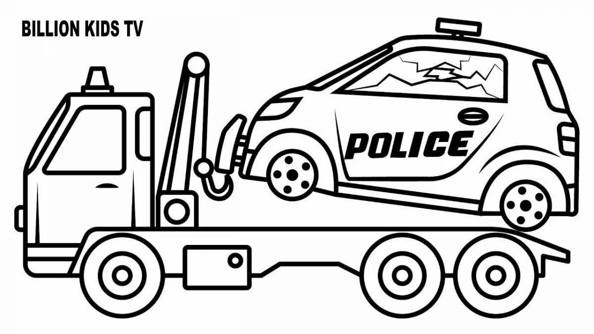 Grand pickup tow truck coloring page