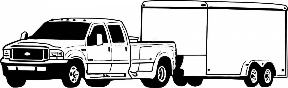 Fabulous pickup tow truck coloring page