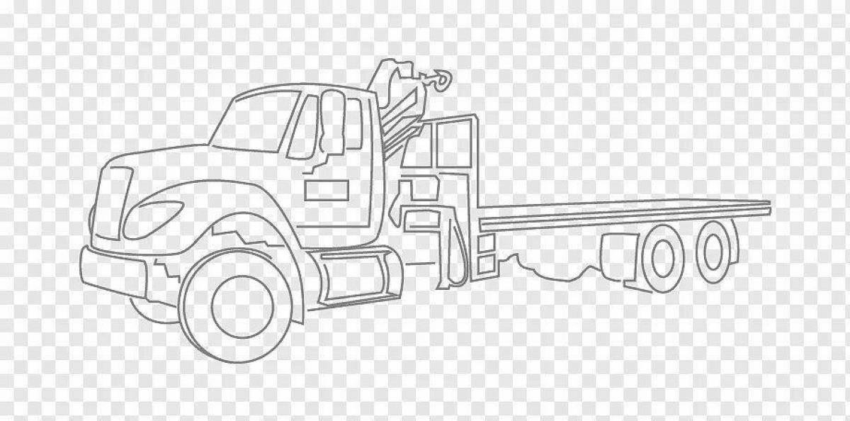 Impressive tow truck coloring page