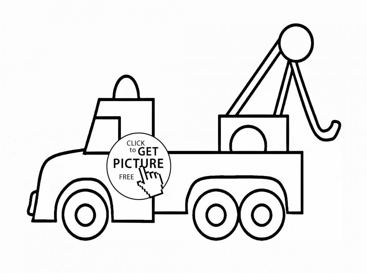 Radiant pickup tow truck coloring page