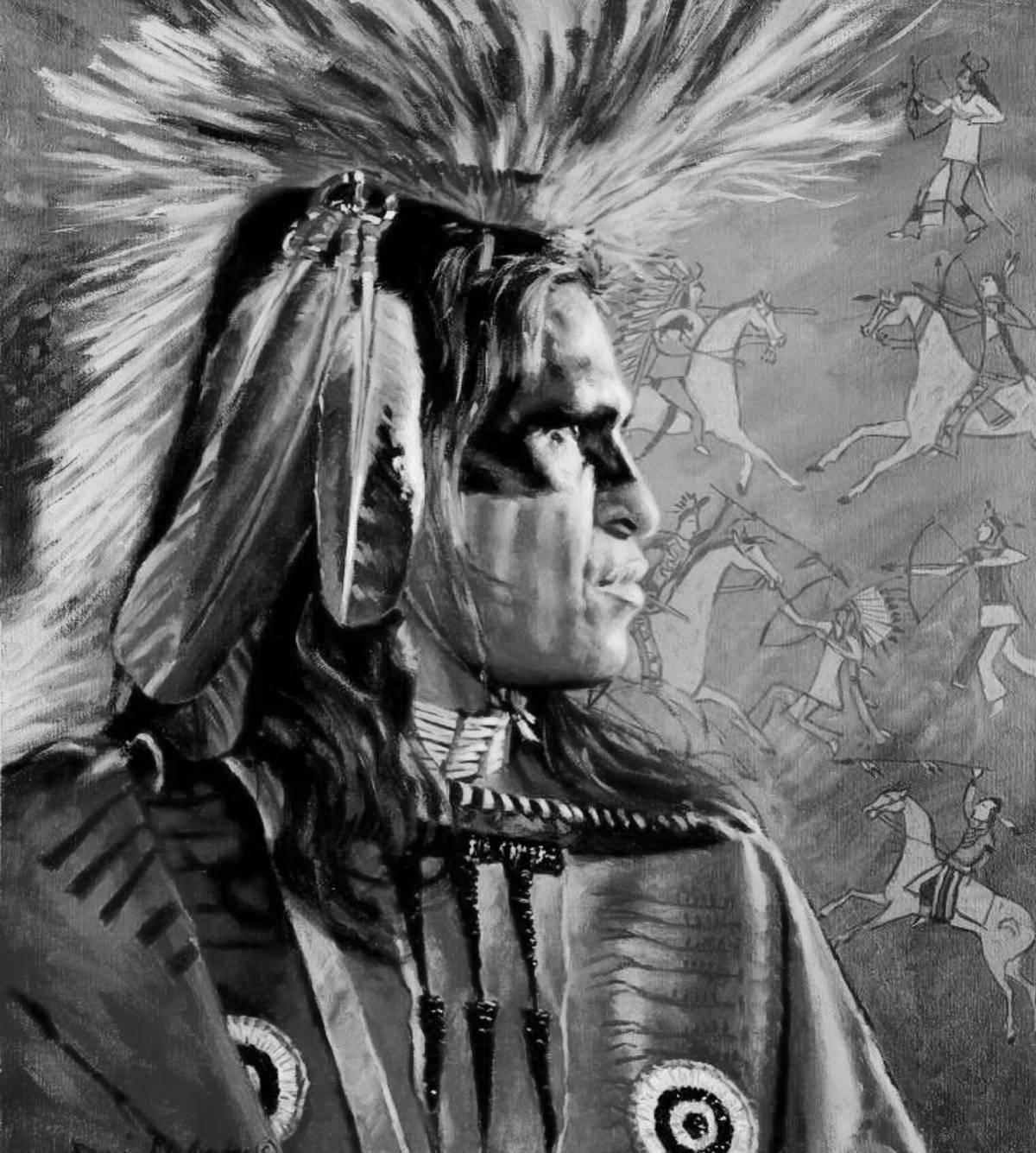 Красочные раскраски боевые индейцы