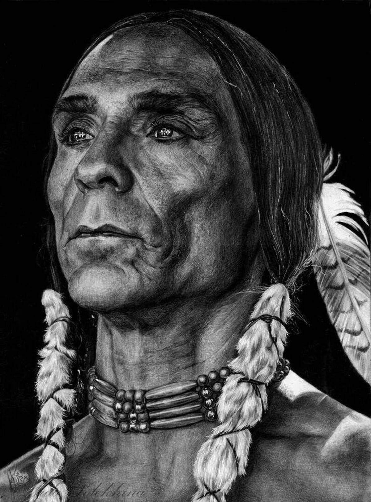 Увлекательная раскраска «сражающиеся индейцы»