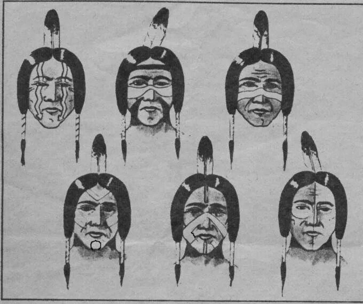 Раскраска свирепые боевые индейцы
