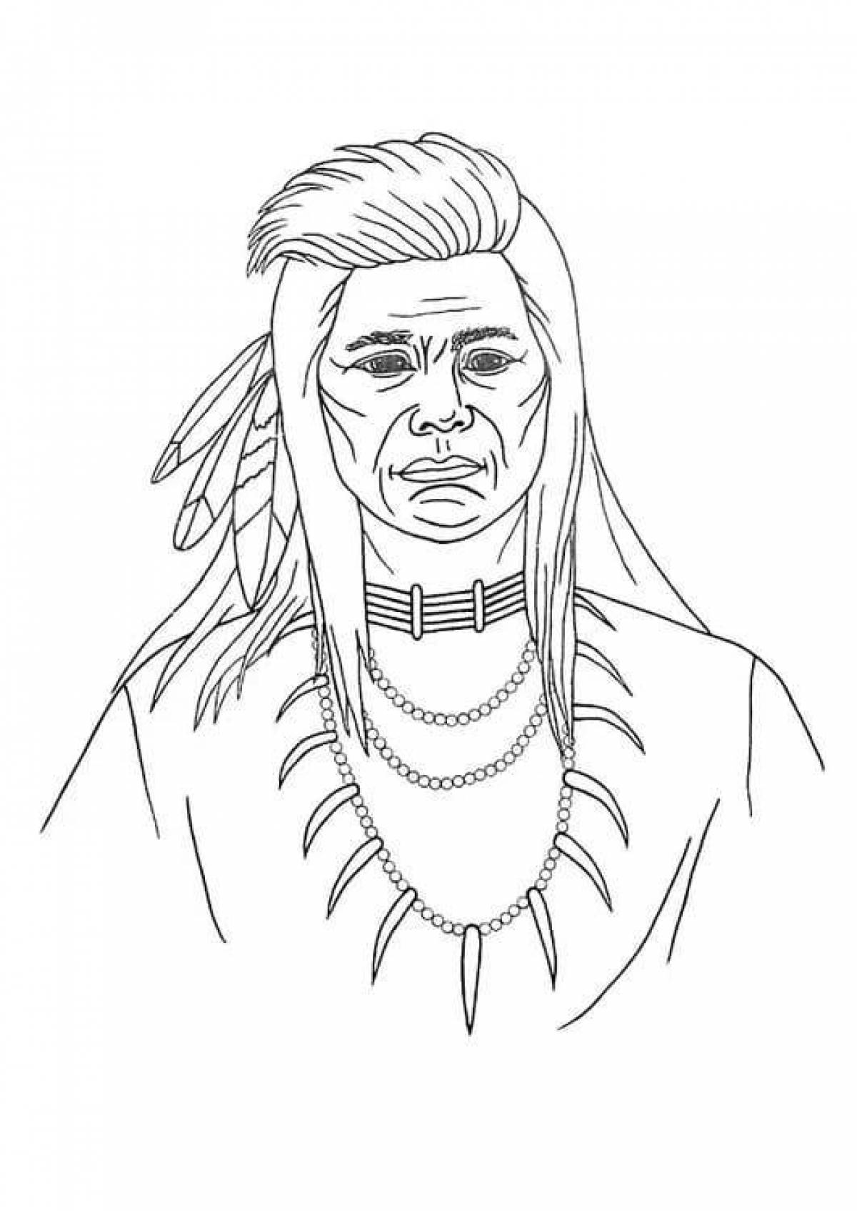 Coloring page glorious fighting indians