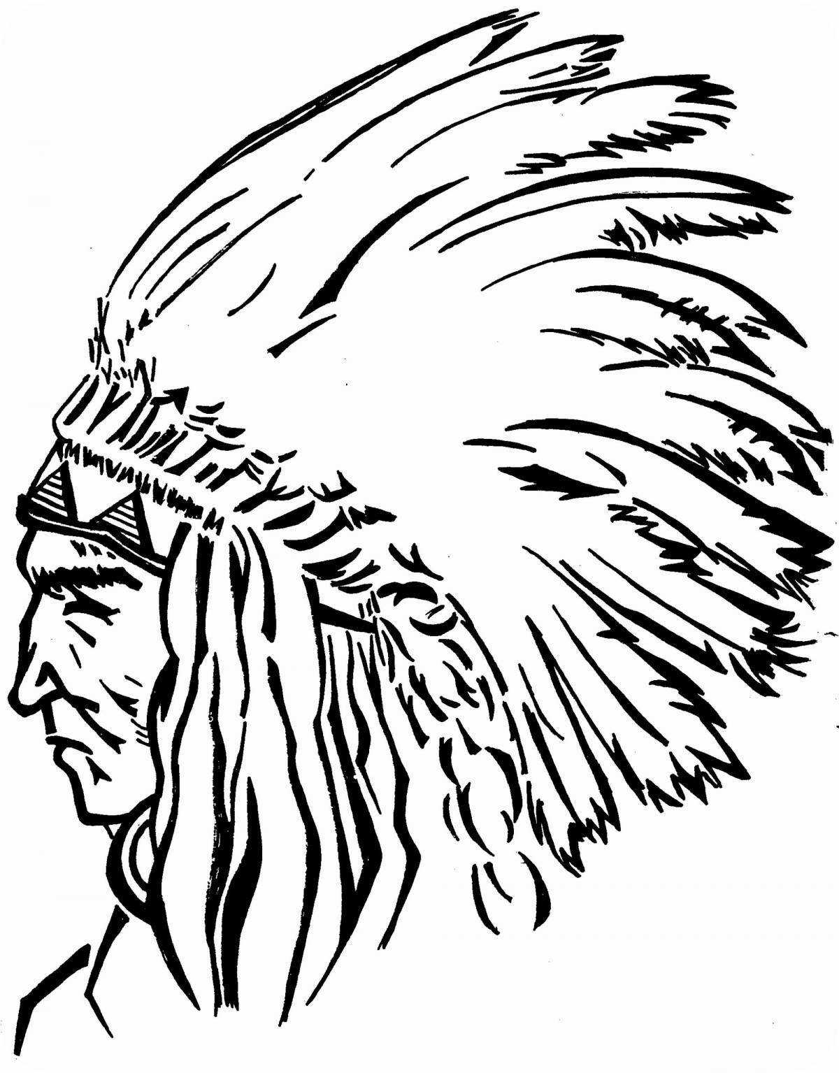 Inspirational war Indian coloring pages