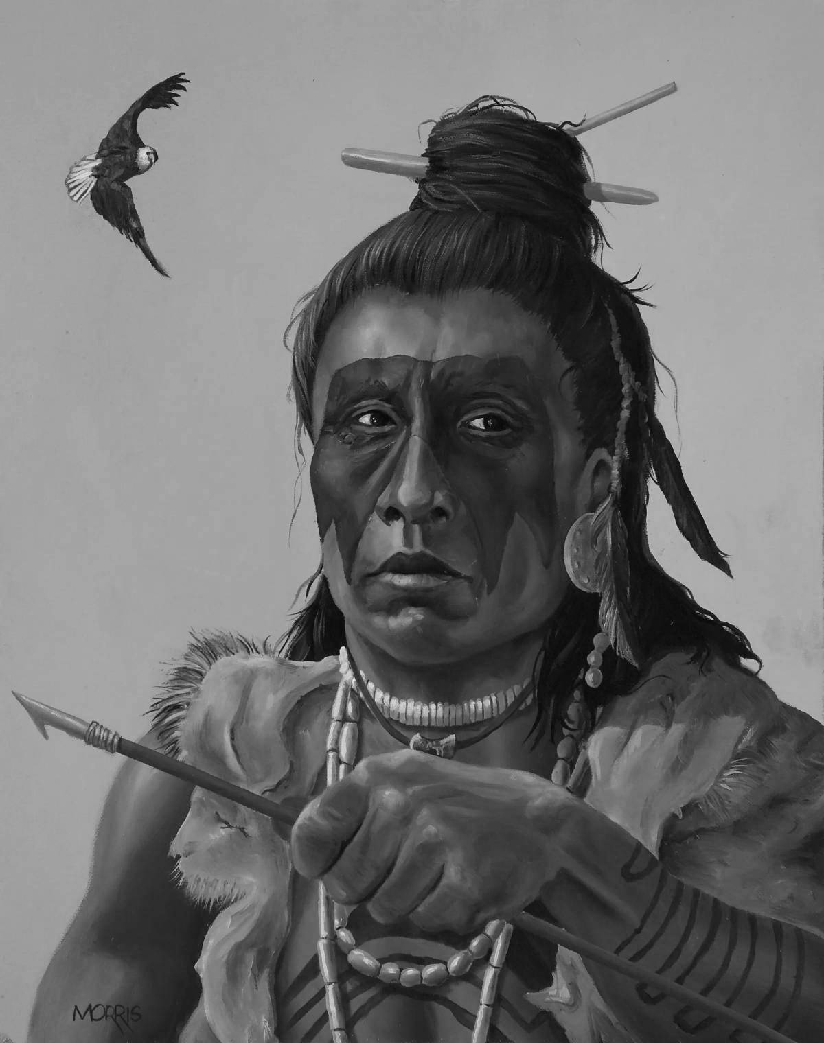 Раскраска захватывающие боевые индейцы