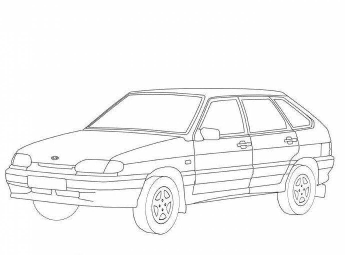 Coloring pages funny VAZ cars