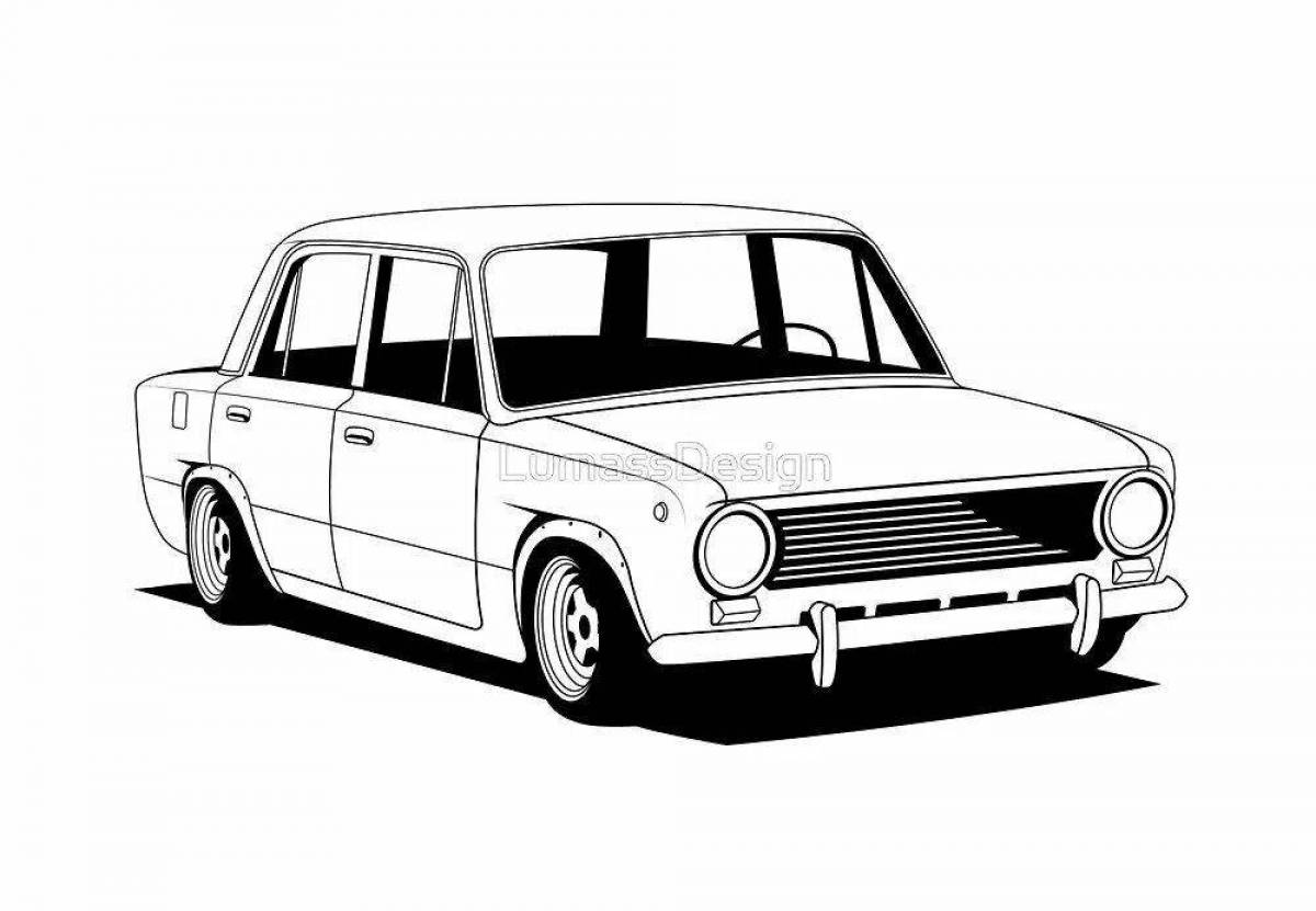 Coloring page tempting vaz cars