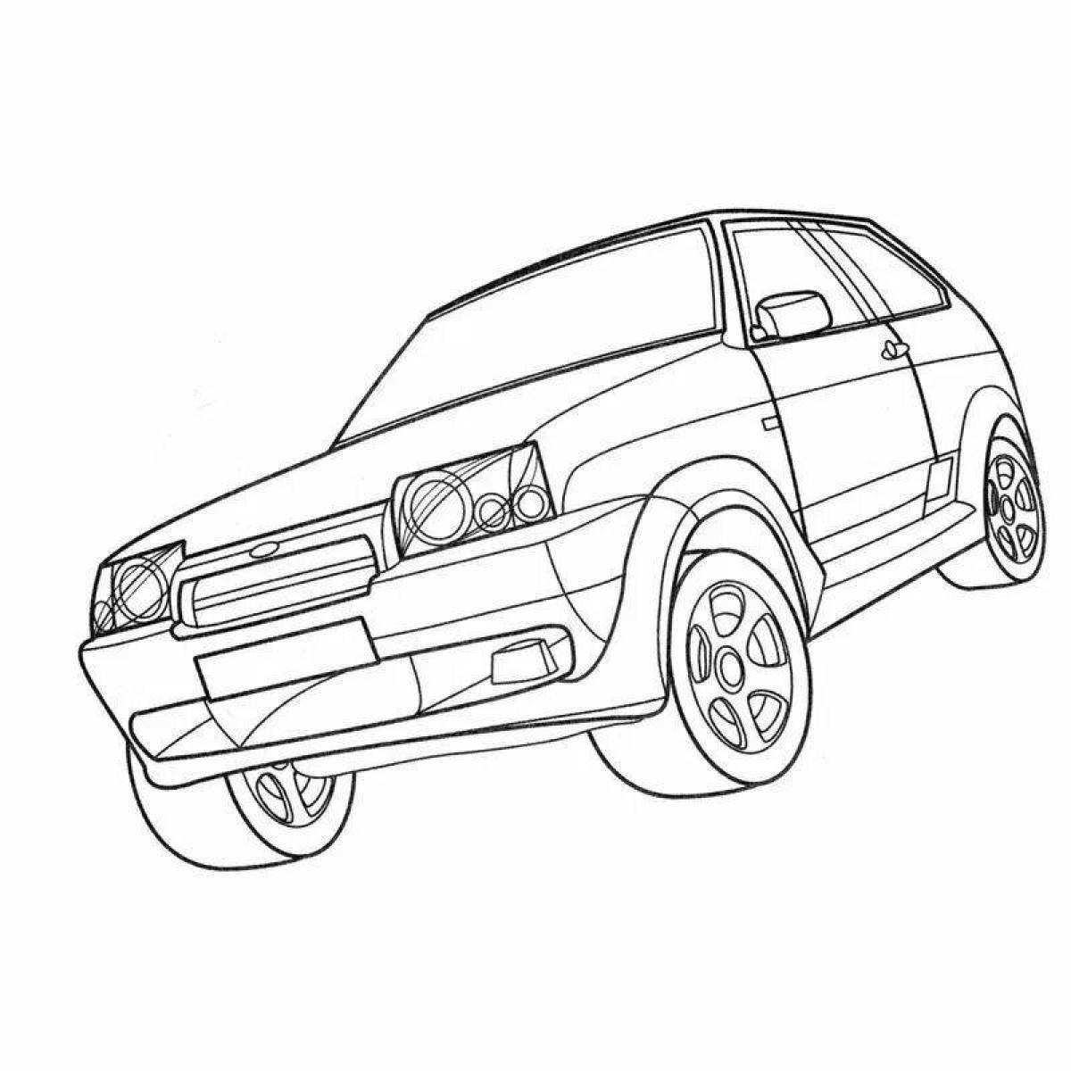 Coloring book exquisite vaz cars