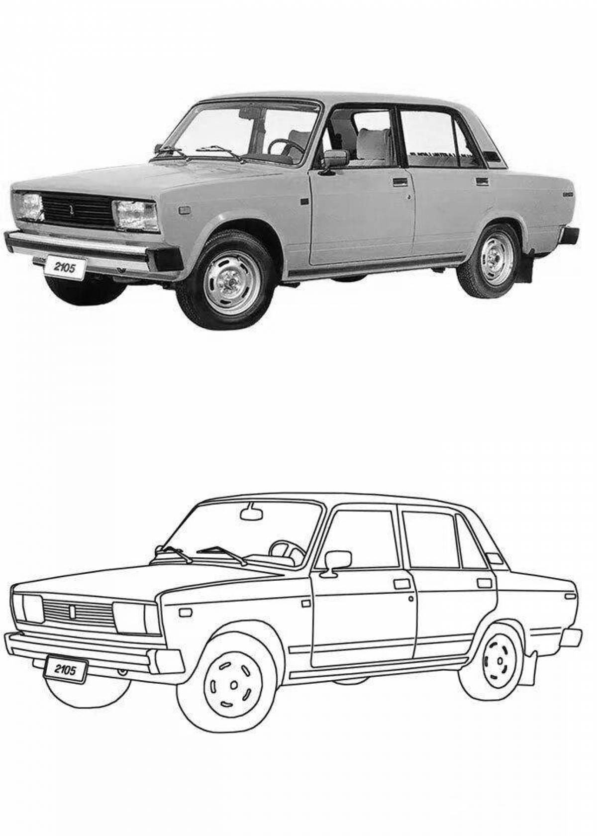 Coloring book outstanding VAZ cars