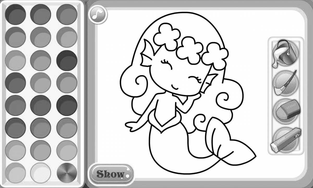 Creative coloring game turn on