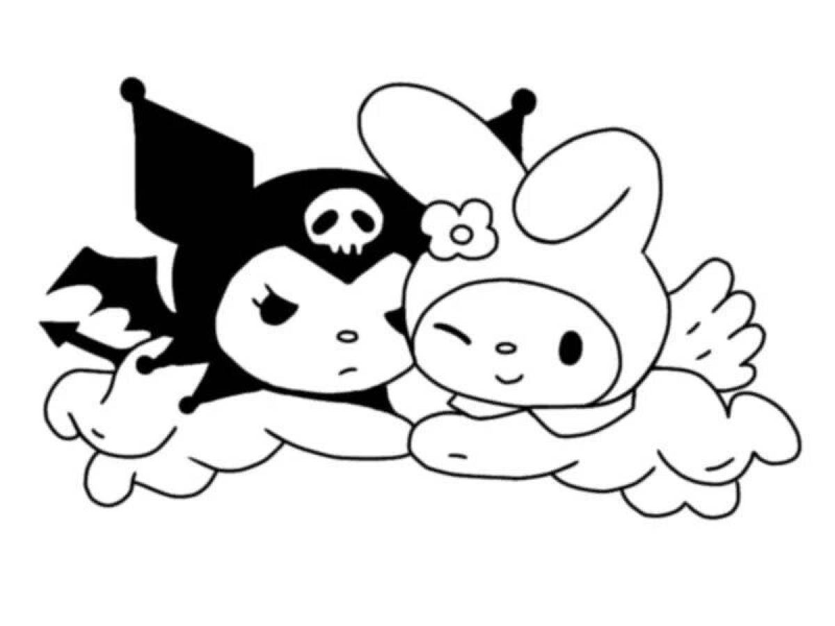 Playful little kuromi coloring page