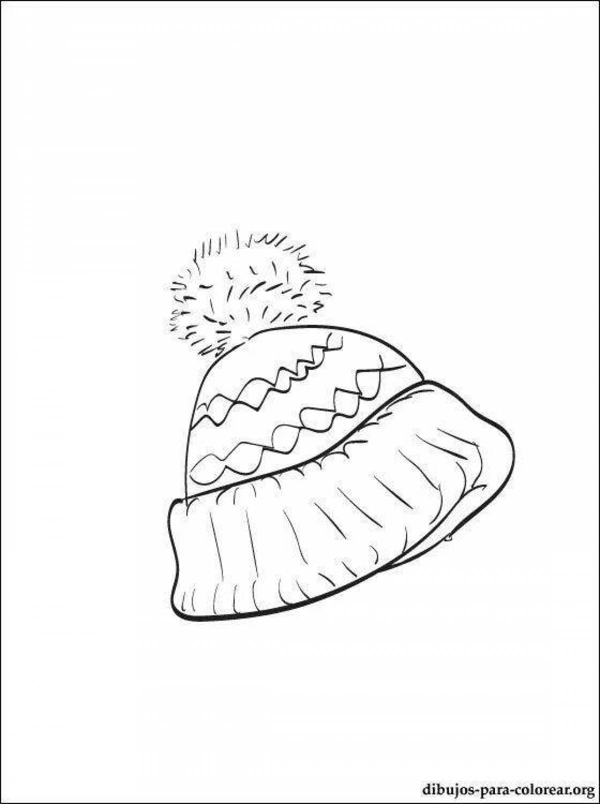 Charming winter hat coloring book