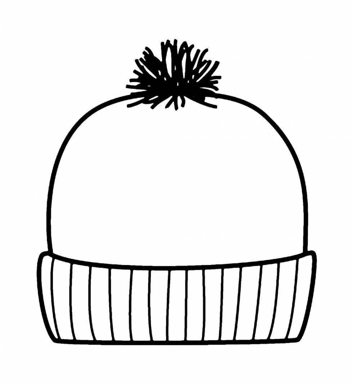 Радостная раскраска зимняя шапка