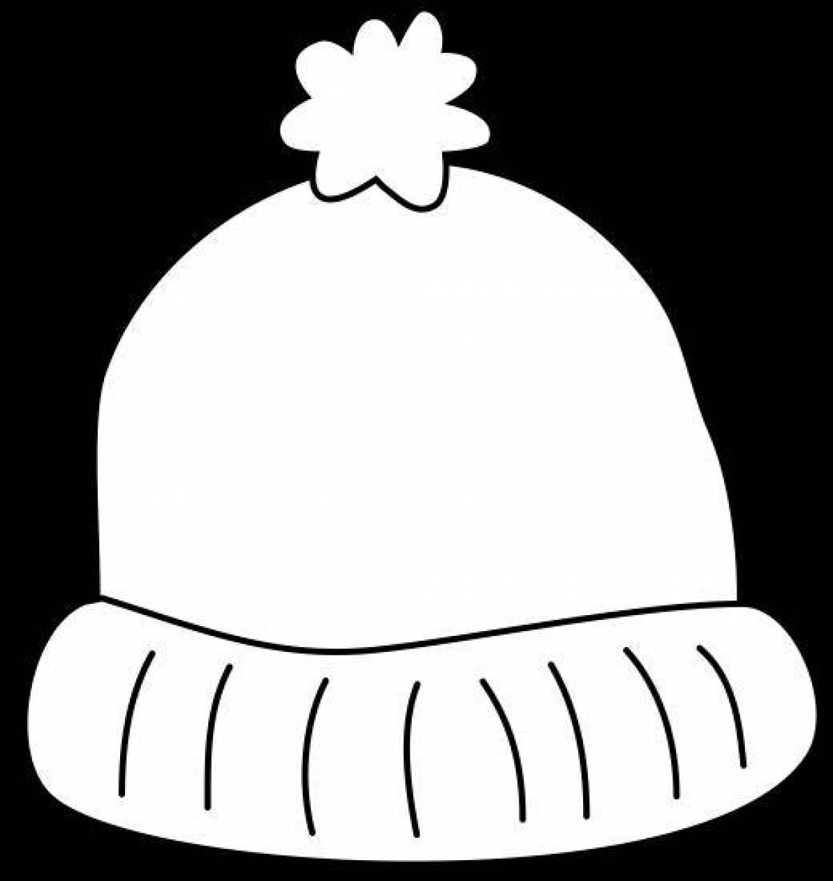Сложная раскраска зимняя шапка