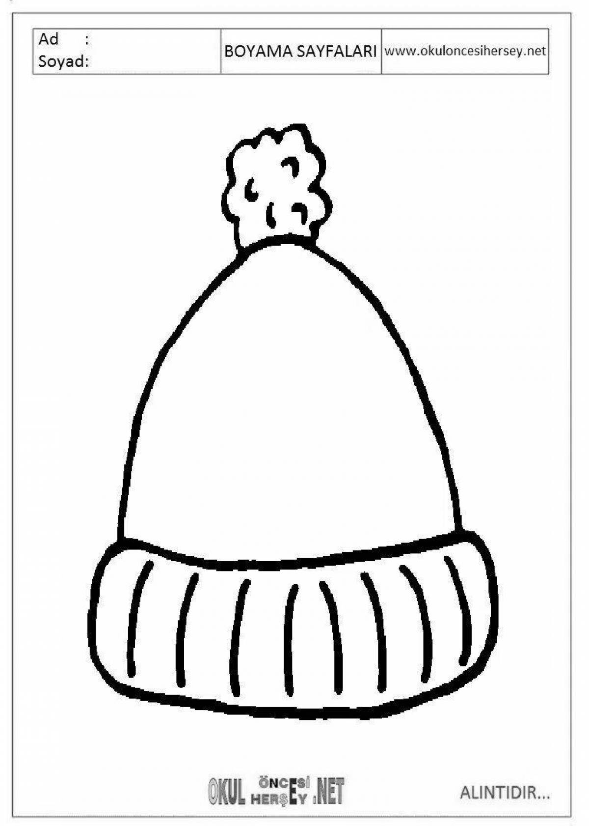 Креативная раскраска зимняя шапка