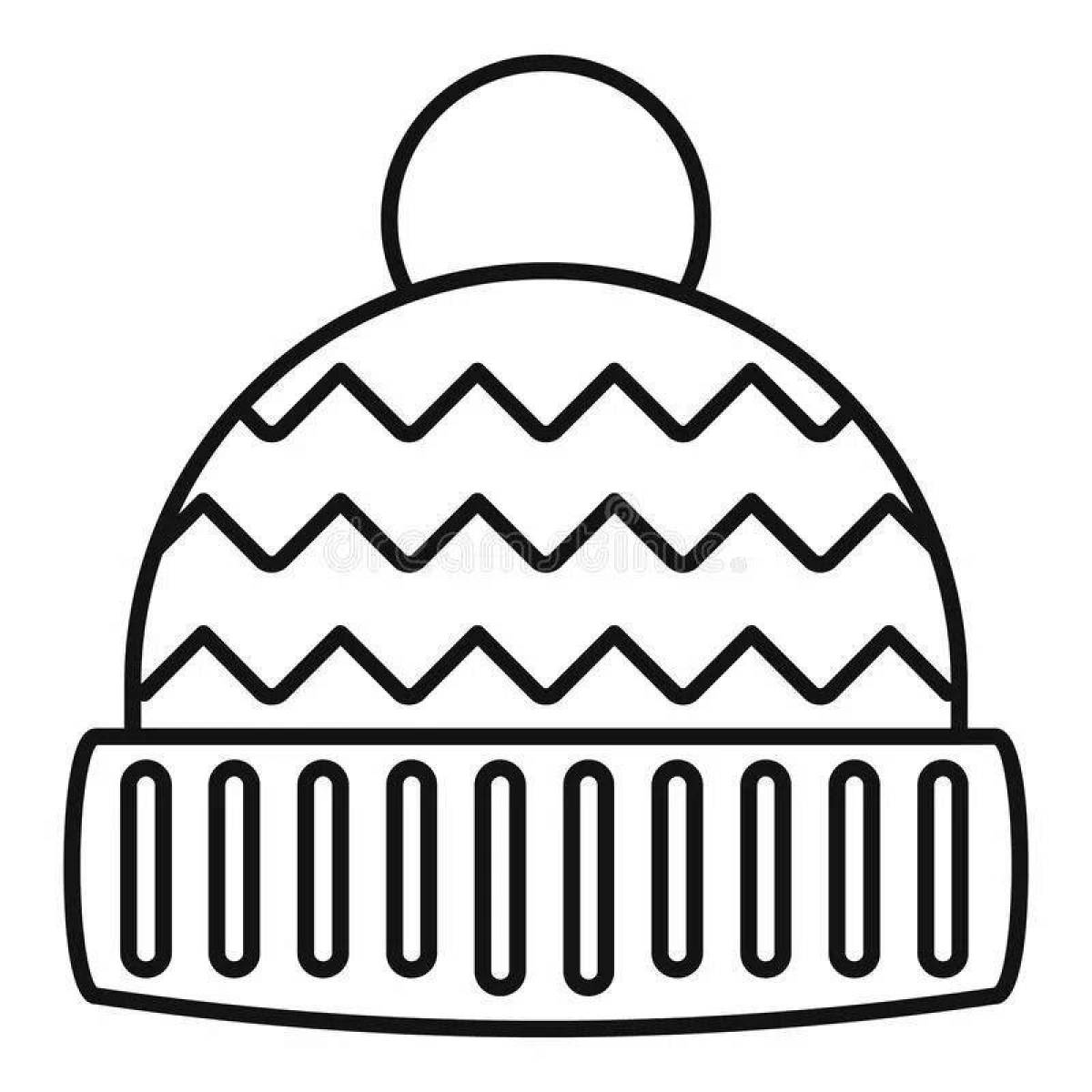 Юмористическая раскраска зимняя шапка