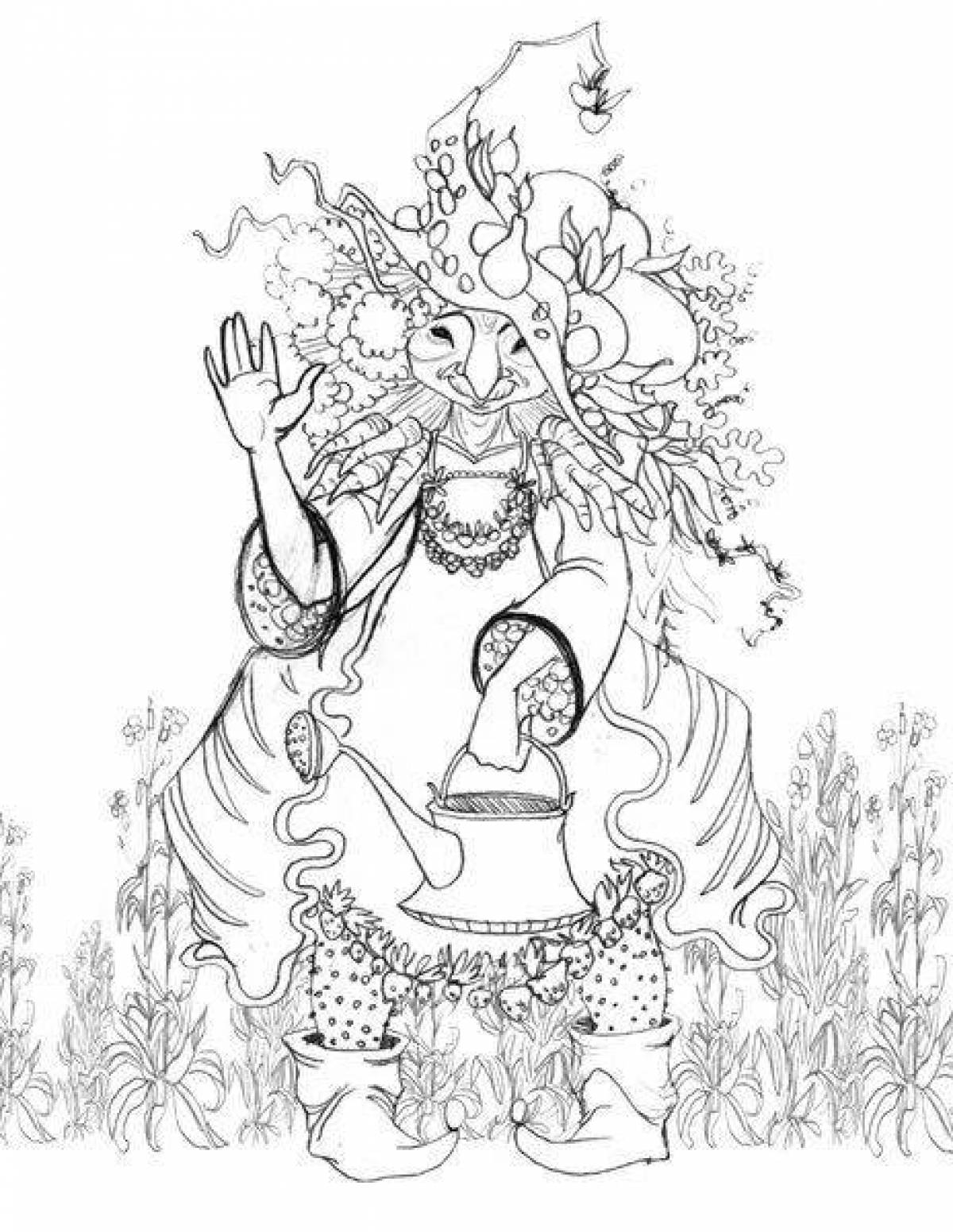 Fabulous coloring book based on Bazhov's fairy tales