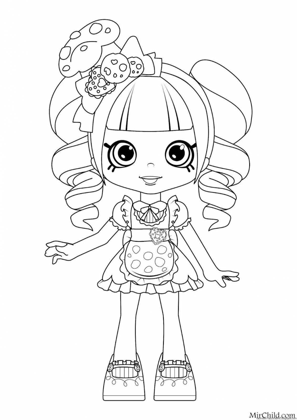 Cute doll coloring