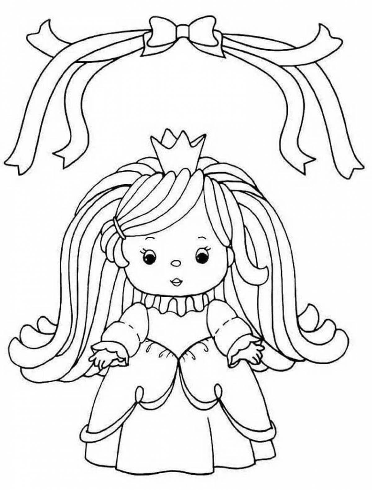 Coloring book sparkling doll