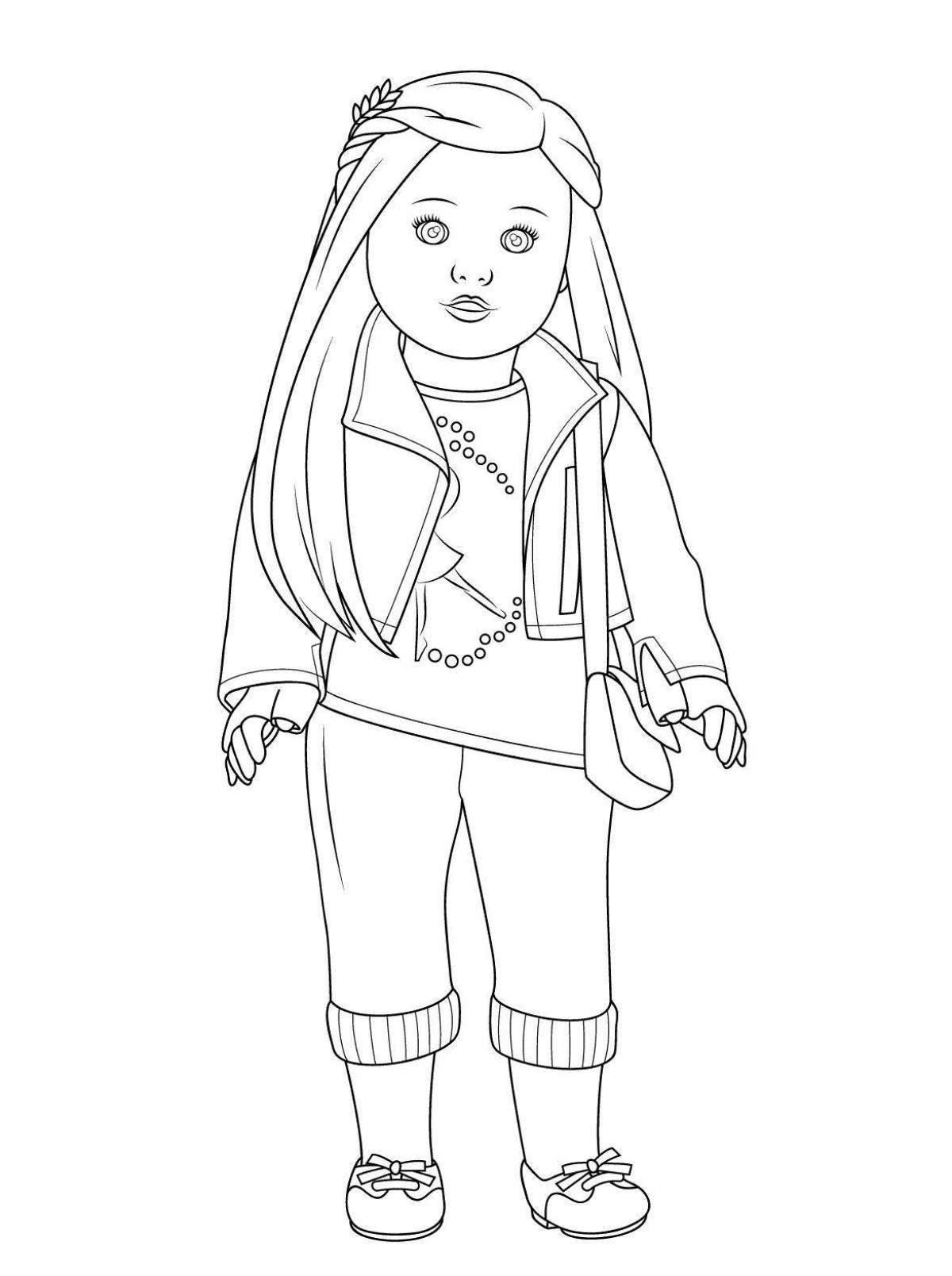 Gorgeous doll coloring page