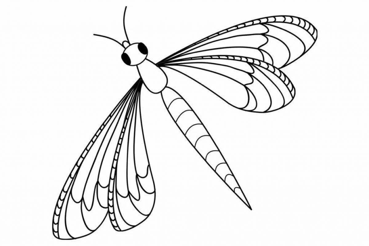 Coloring dragonfly for kids