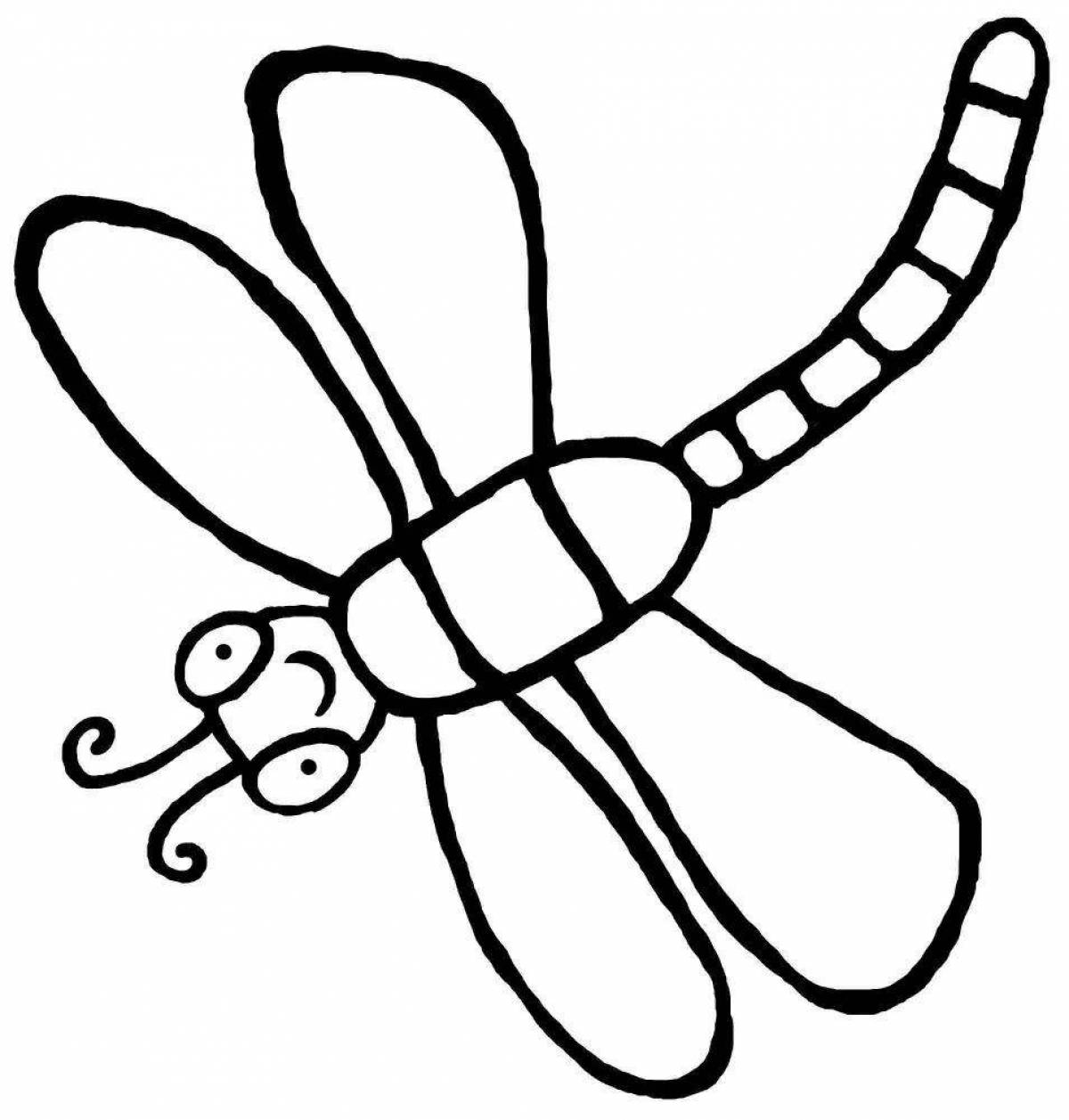 Exquisite dragonfly coloring book for kids