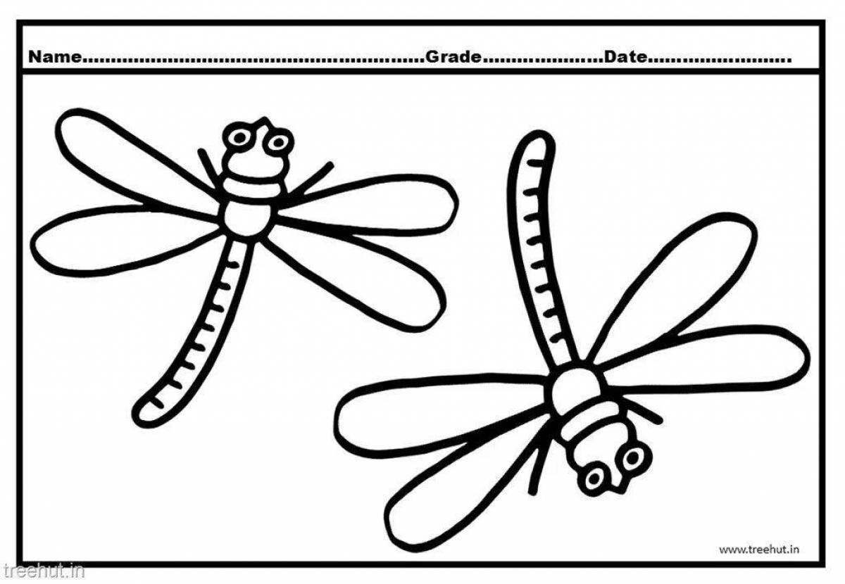 Amazing dragonfly coloring book for kids