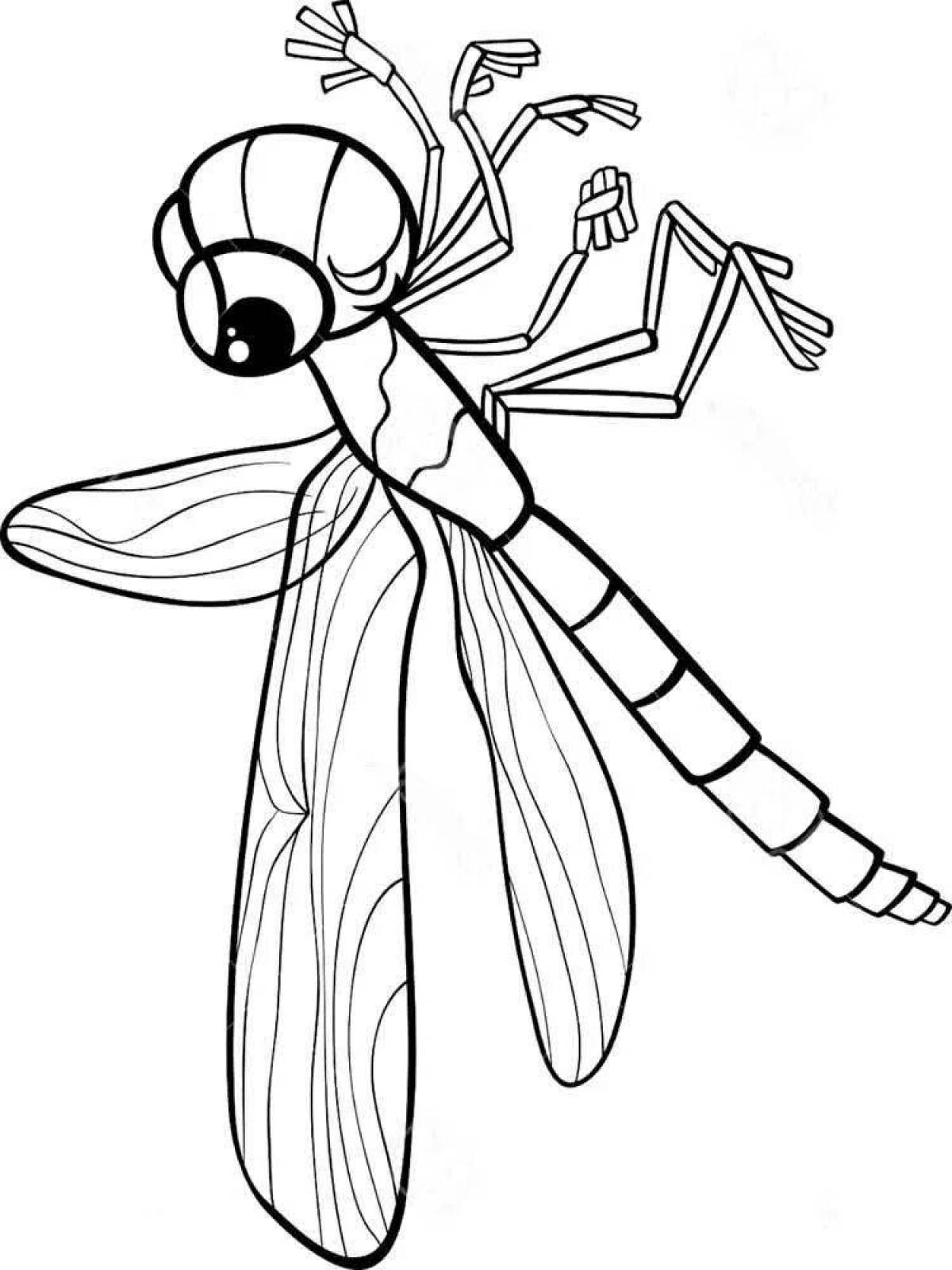 Cute dragonfly coloring book for kids