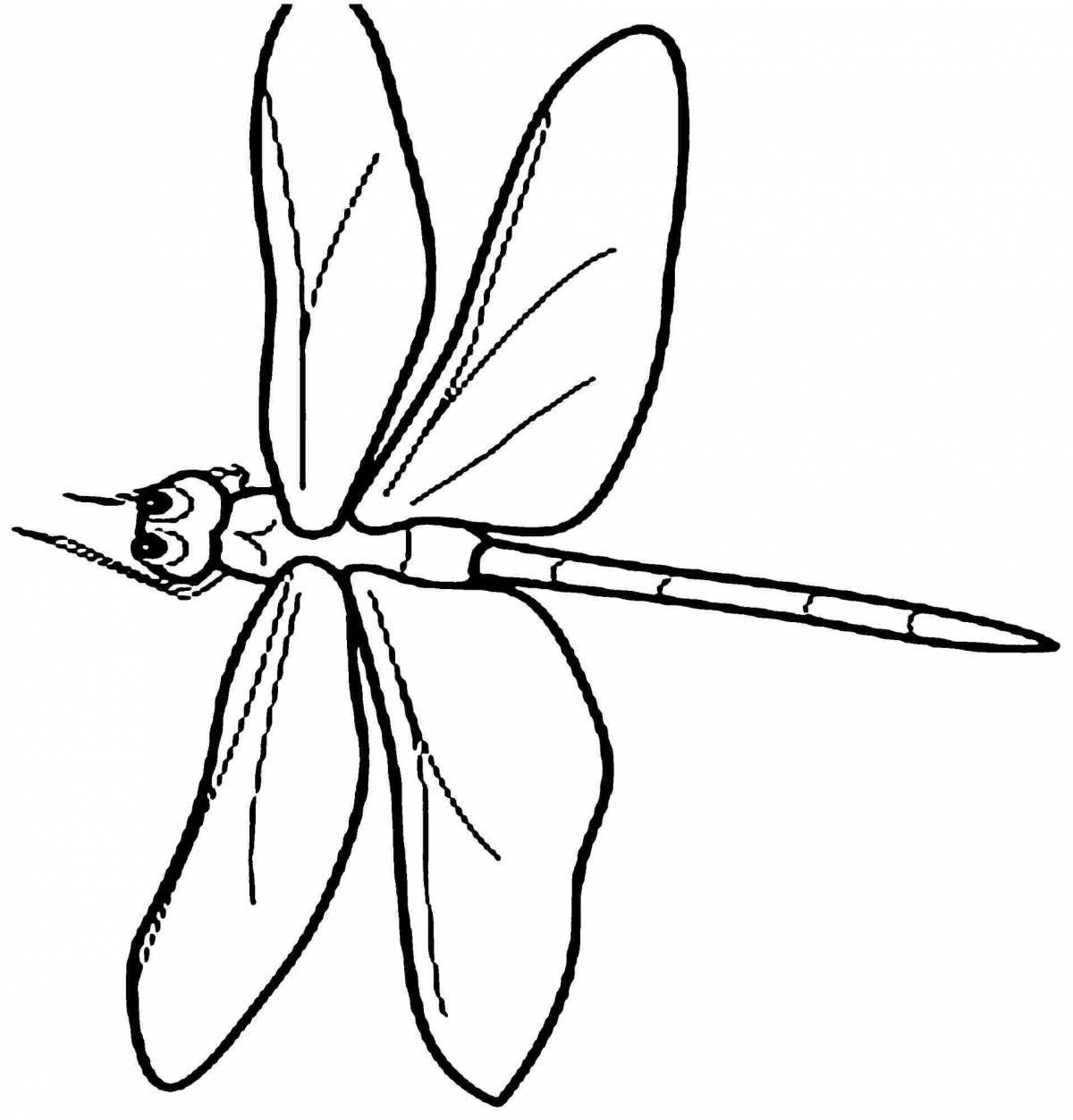 Cute dragonfly coloring book for kids