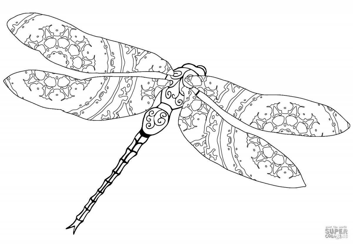 Living dragonfly coloring pages for kids