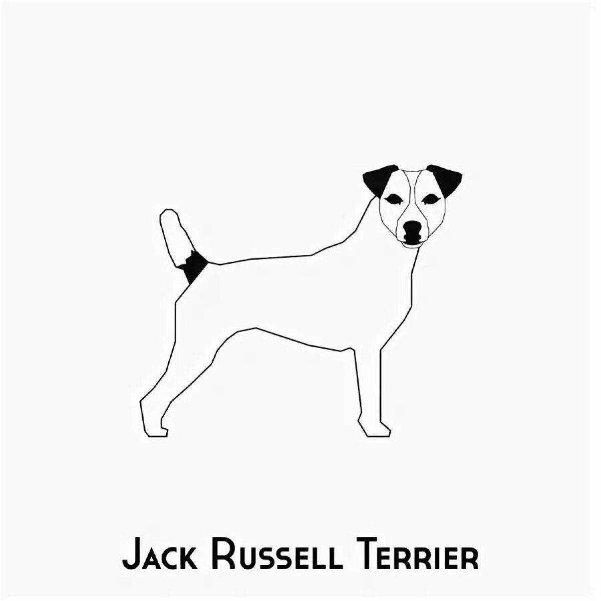Coloring page energetic jack russell terrier