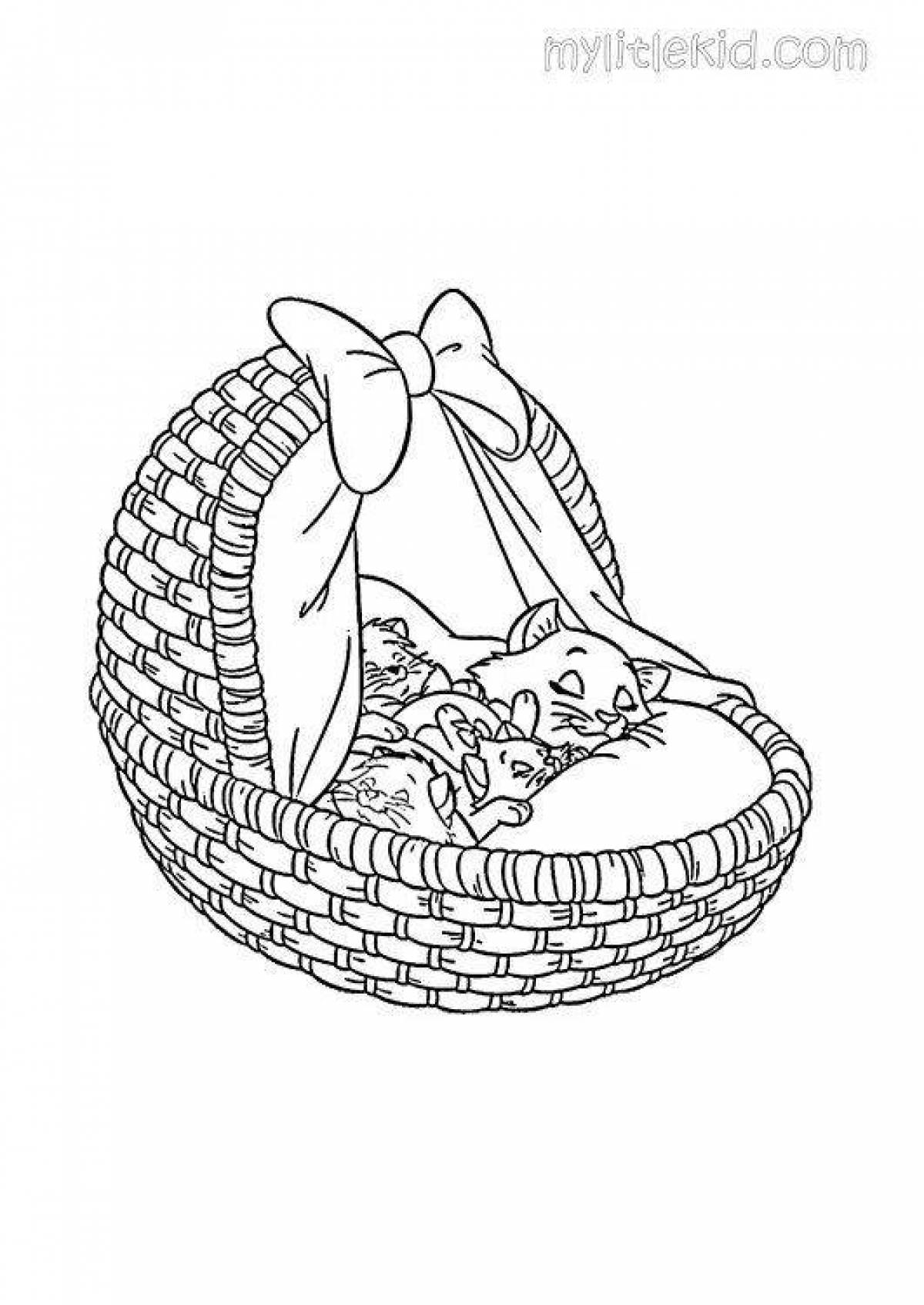 Sweet kittens in a basket