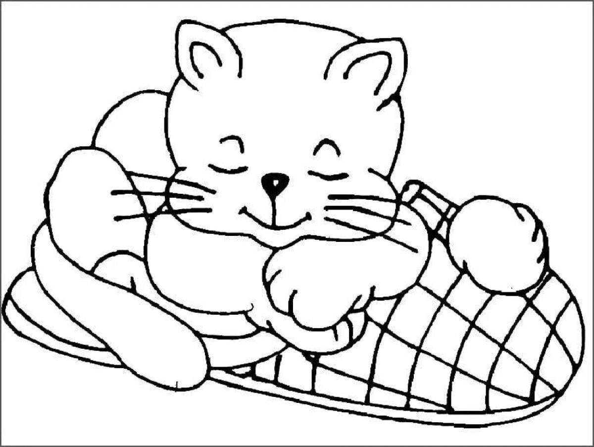 Loving kittens in a basket