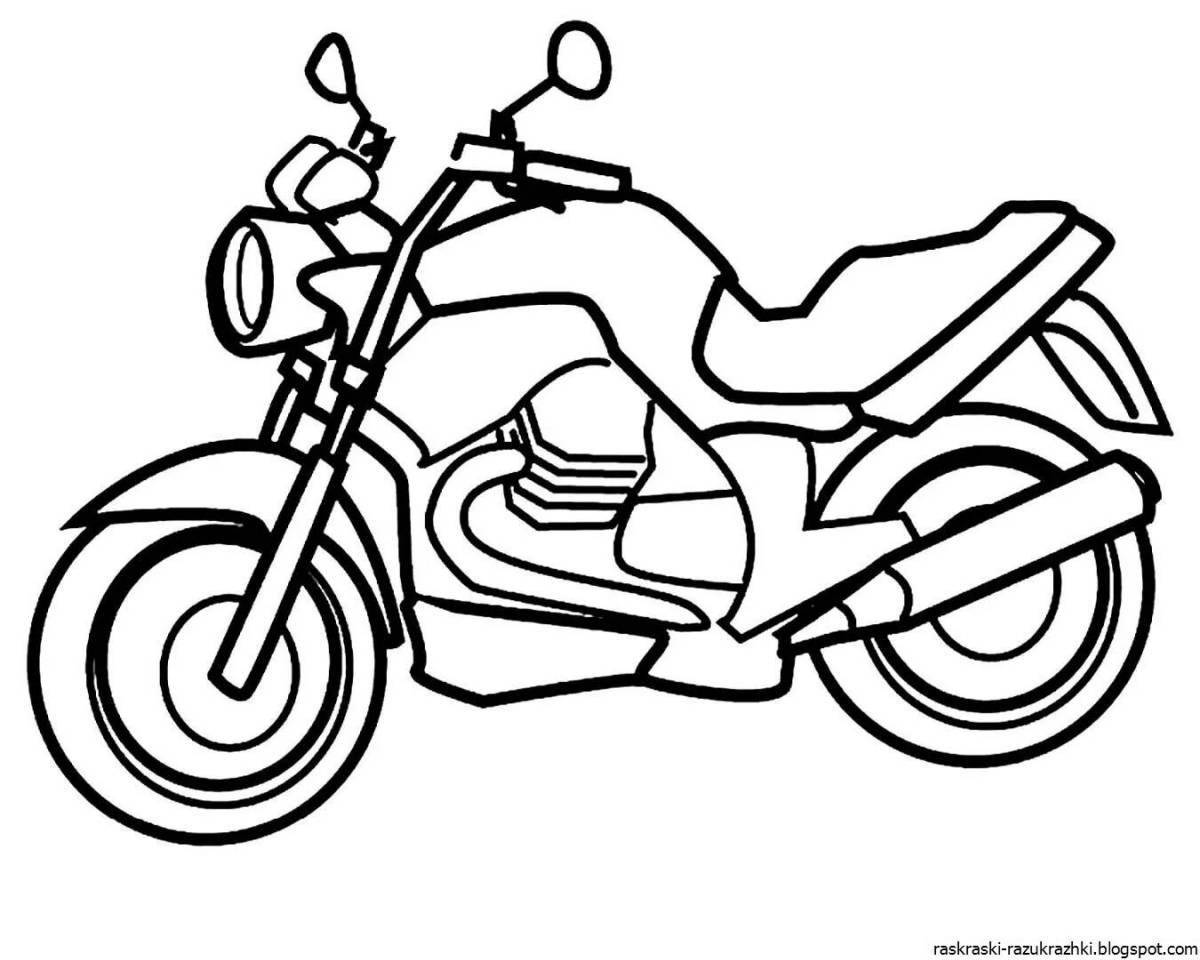 Adorable motorcycle coloring book for boys