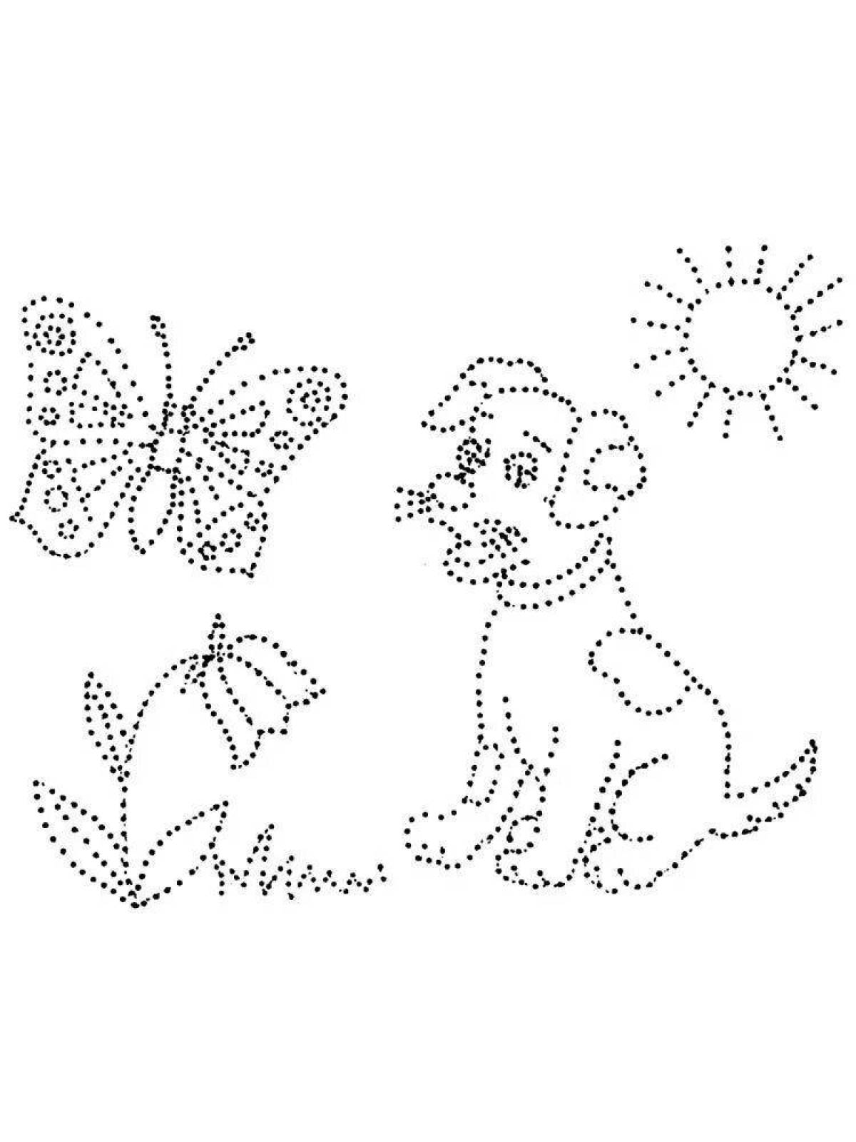 Joyful dotted coloring for kids