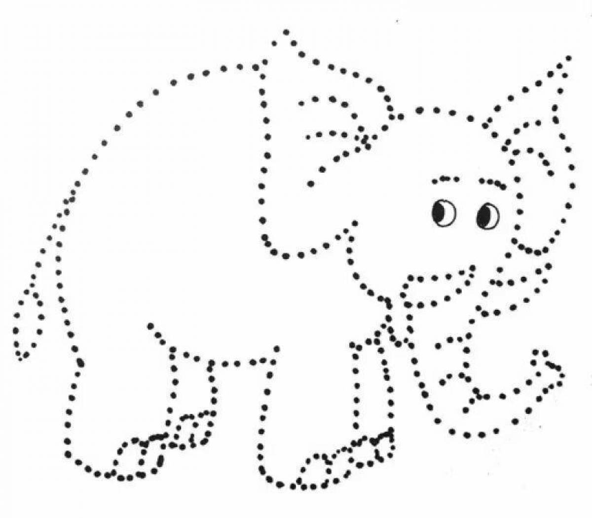 Inviting dotted coloring for kids