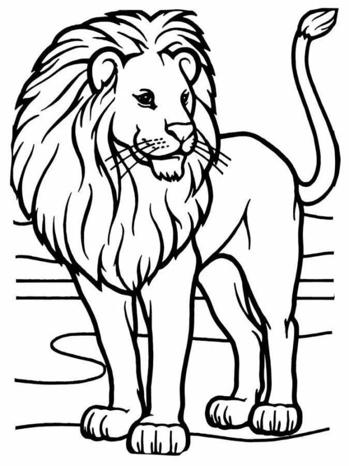 Coloring majestic lion for children