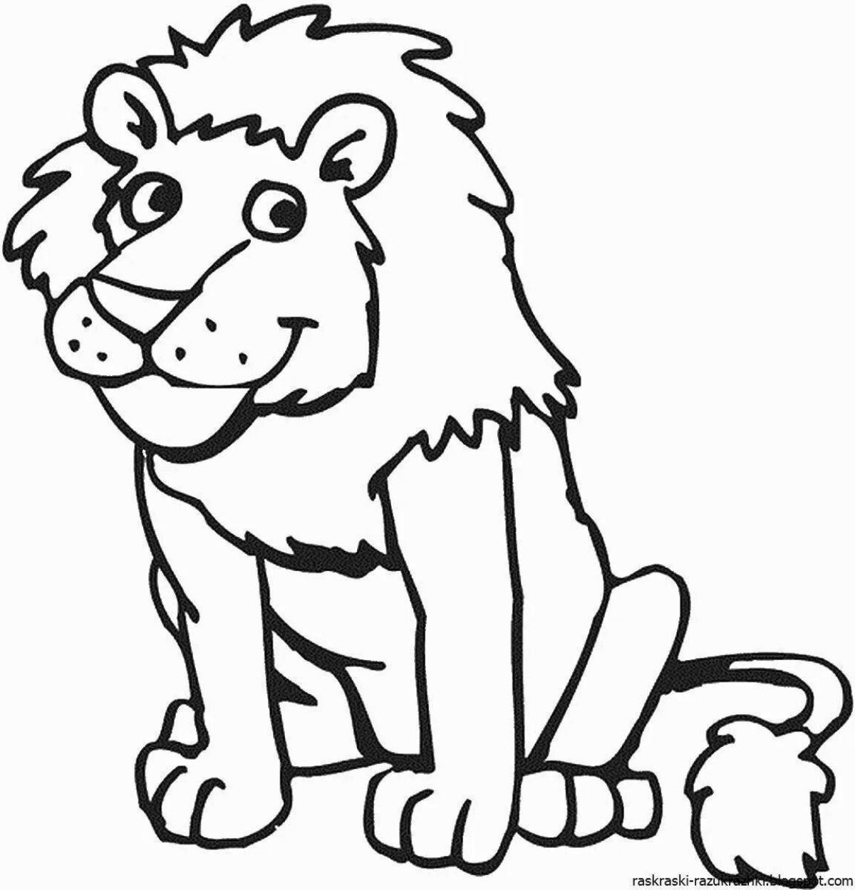 Exquisite lion coloring for kids
