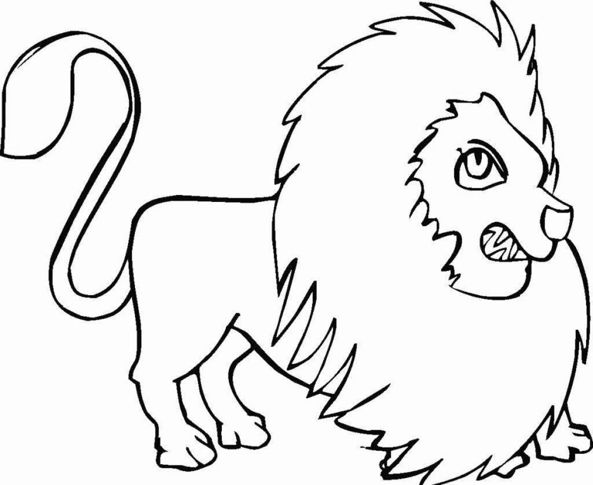 Coloring noble lion for children
