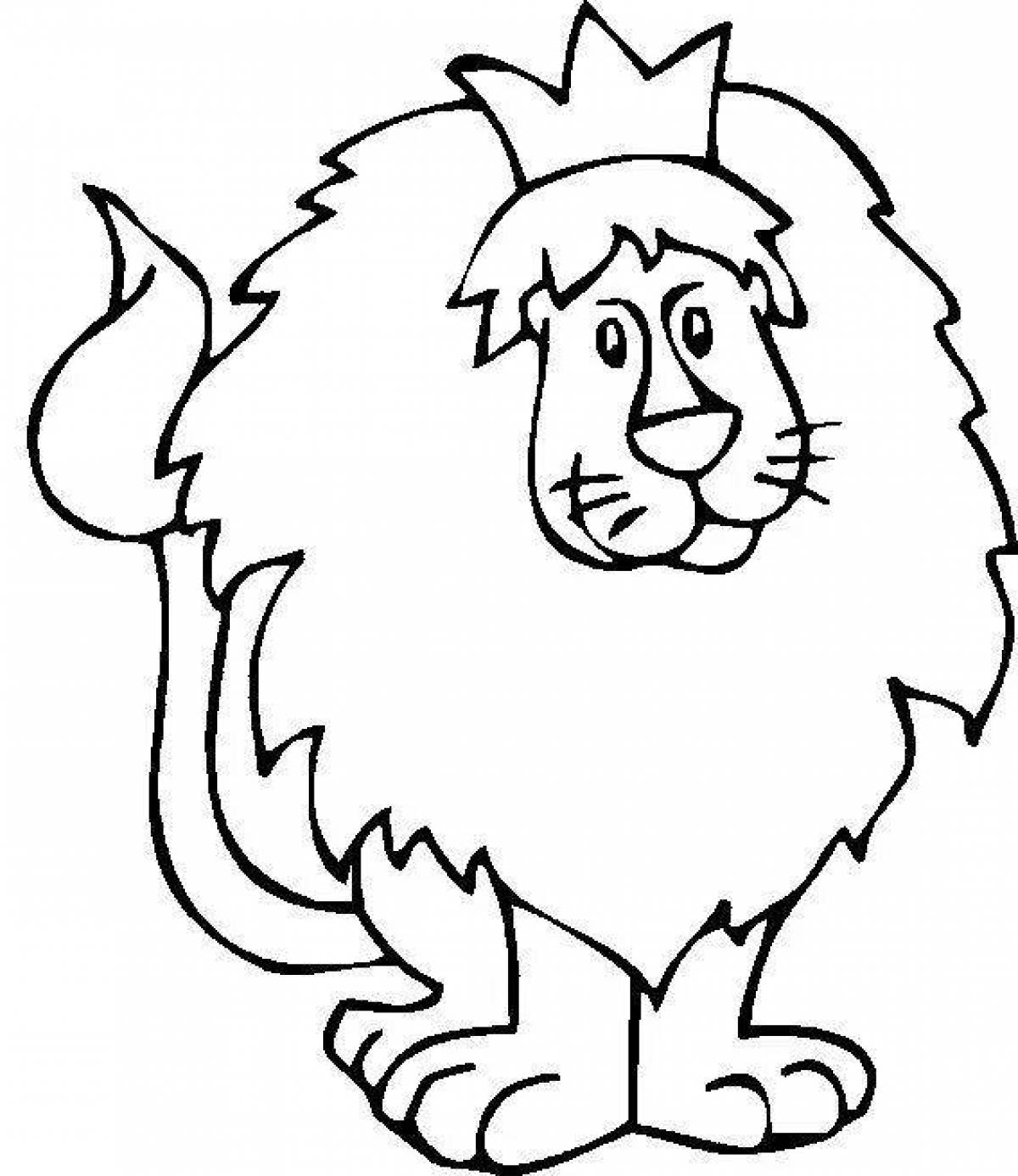 Dazzling lion coloring book for kids