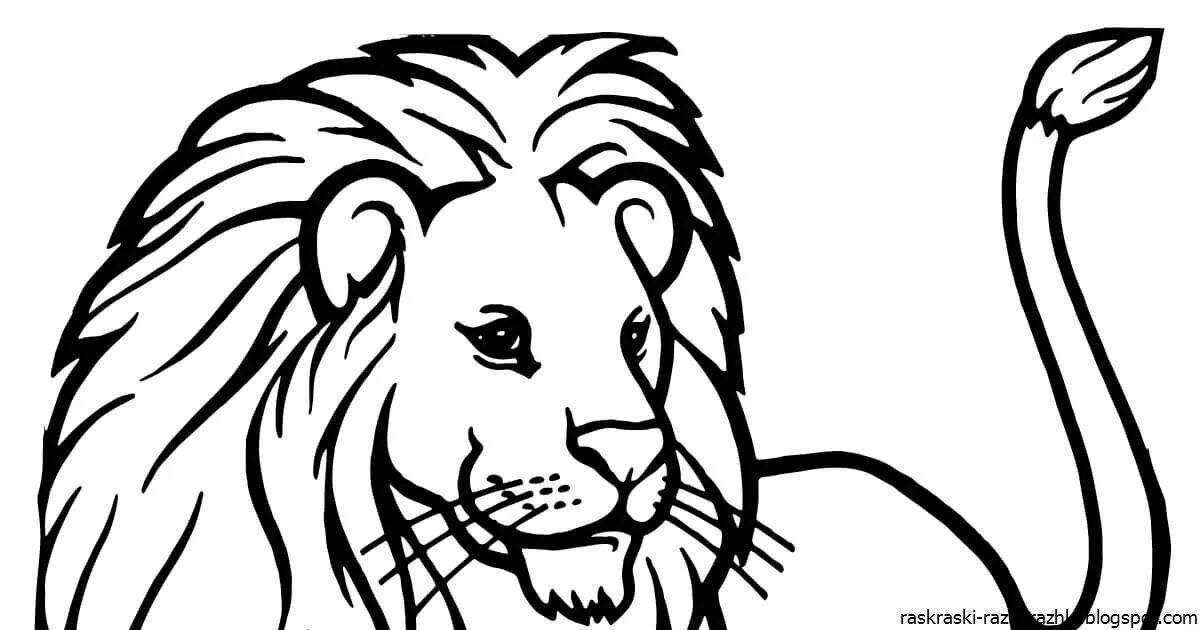 Fun lion coloring for kids