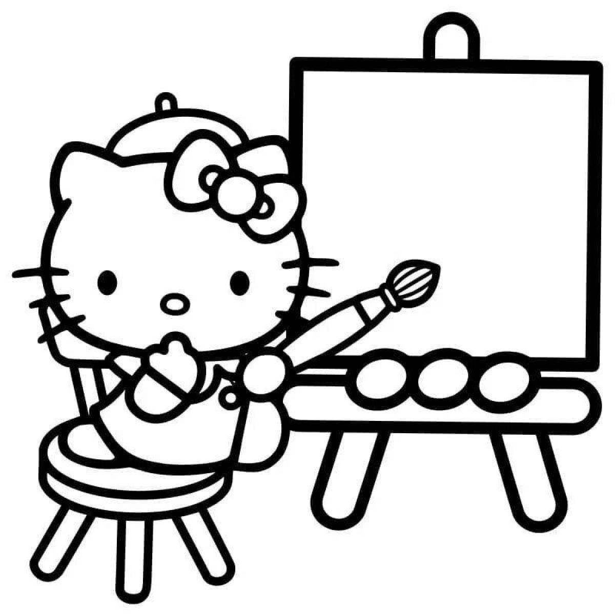 Bright hello kitty and her friends coloring book