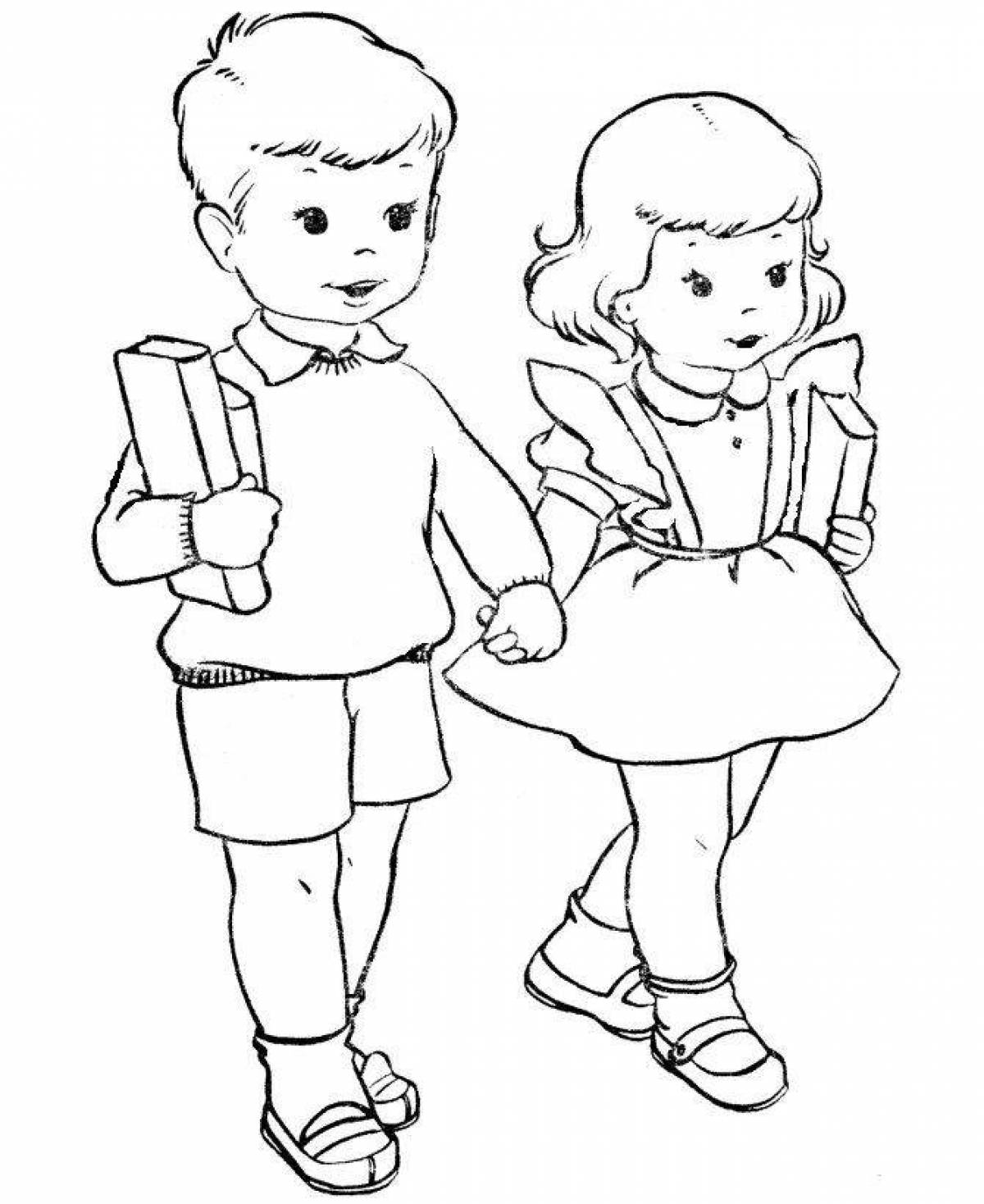 Sweet coloring pages for boys and girls