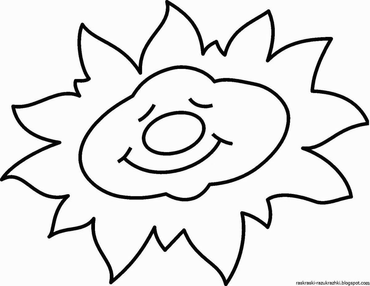 Fun coloring book sun for 2-3 year olds
