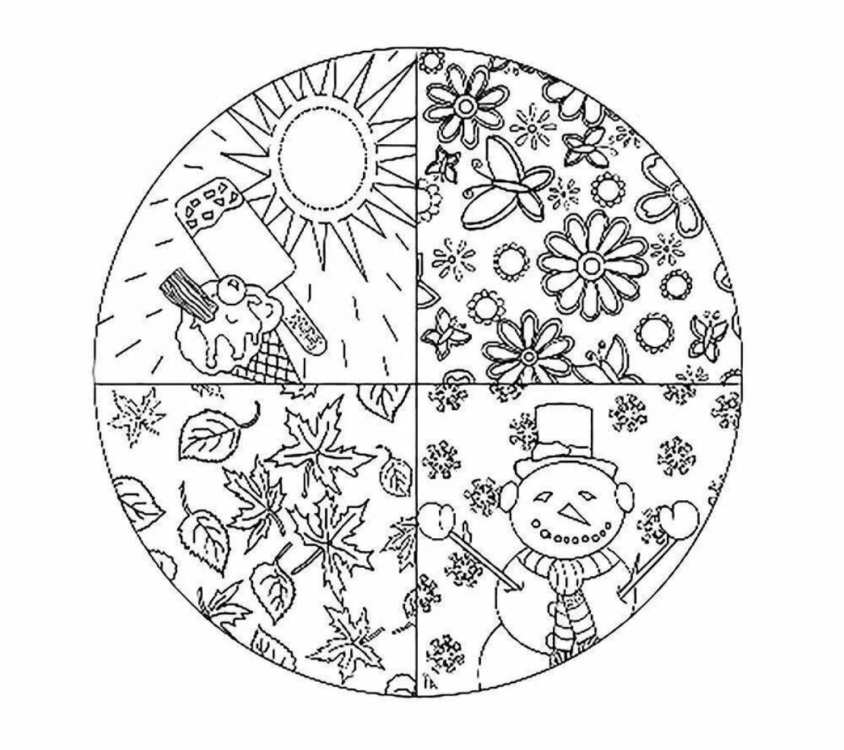 Shining autumn coloring pages for kids