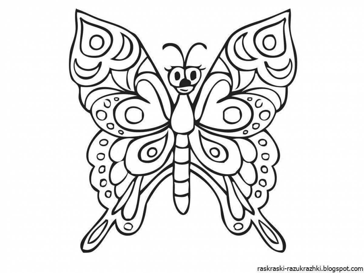 Colorful butterfly coloring book for children 5-6 years old