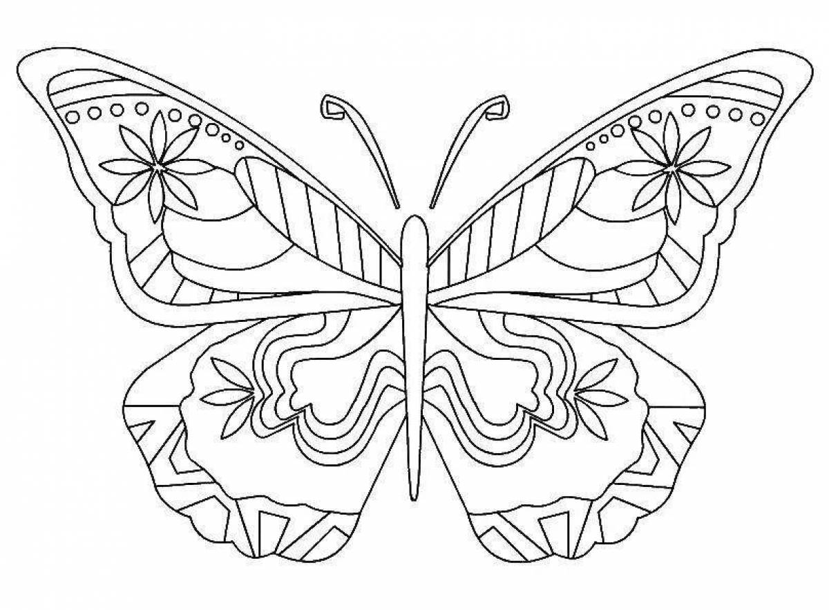 Чудесная раскраска бабочки для детей 5-6 лет