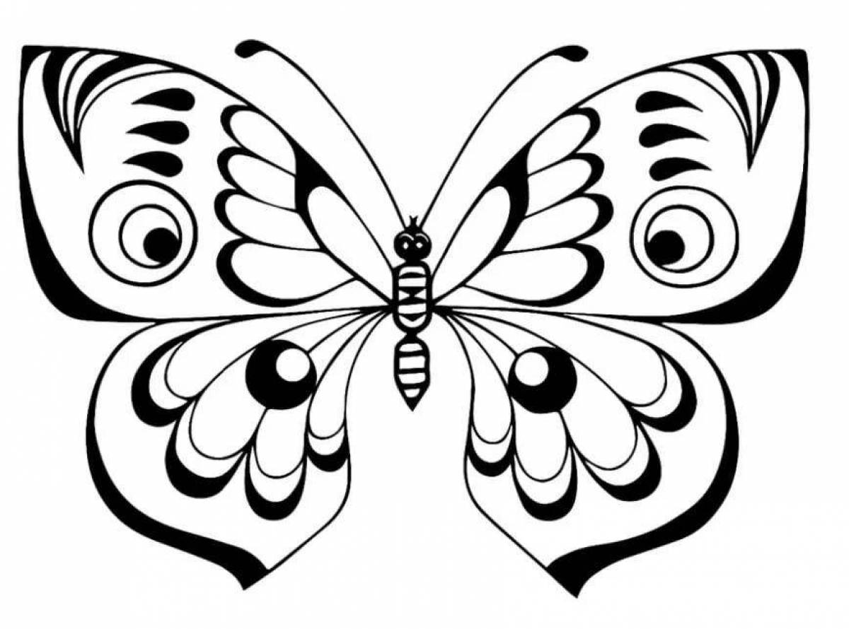 Ослепительная бабочка-раскраска для детей 5-6 лет