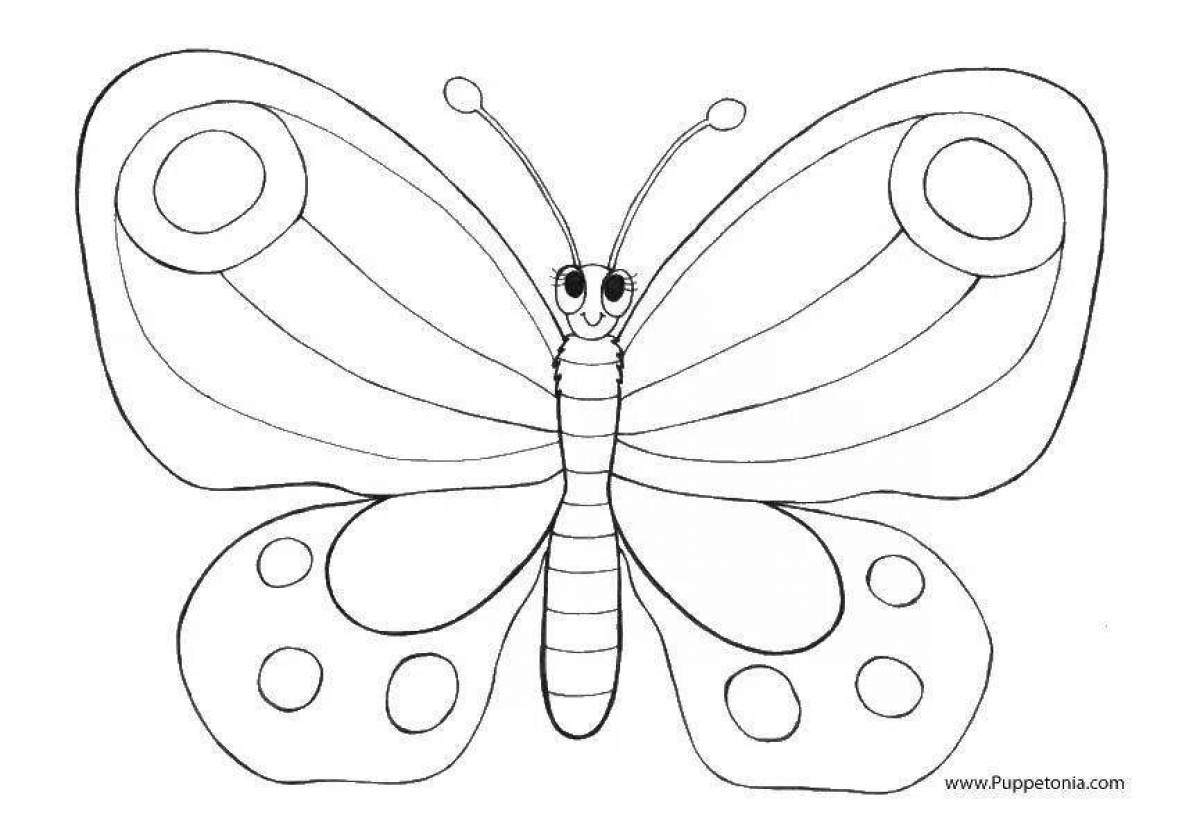 Гламурная бабочка-раскраска для детей 5-6 лет